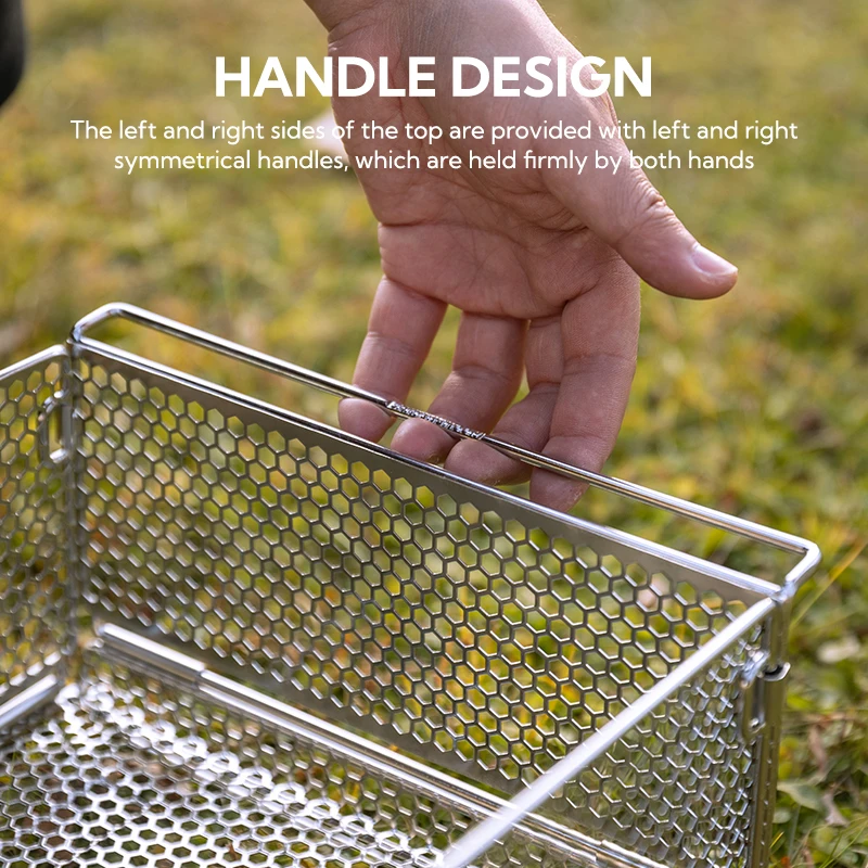 CAMPINGMOON CK-23BF Portable Picnic BBQ Grill Caddy Durable Condiment Utensil Organizer with Holder Outdoor Storage Rack Basket
