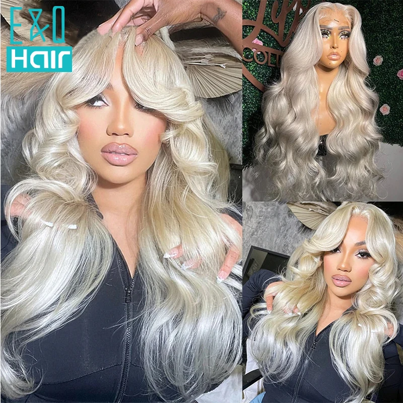 

Platinum Honey Blonde Colored White Body Wave Transparent Lace Front Human Hair Wig Pre Plucked Wigs For Woman Brazilian Remy