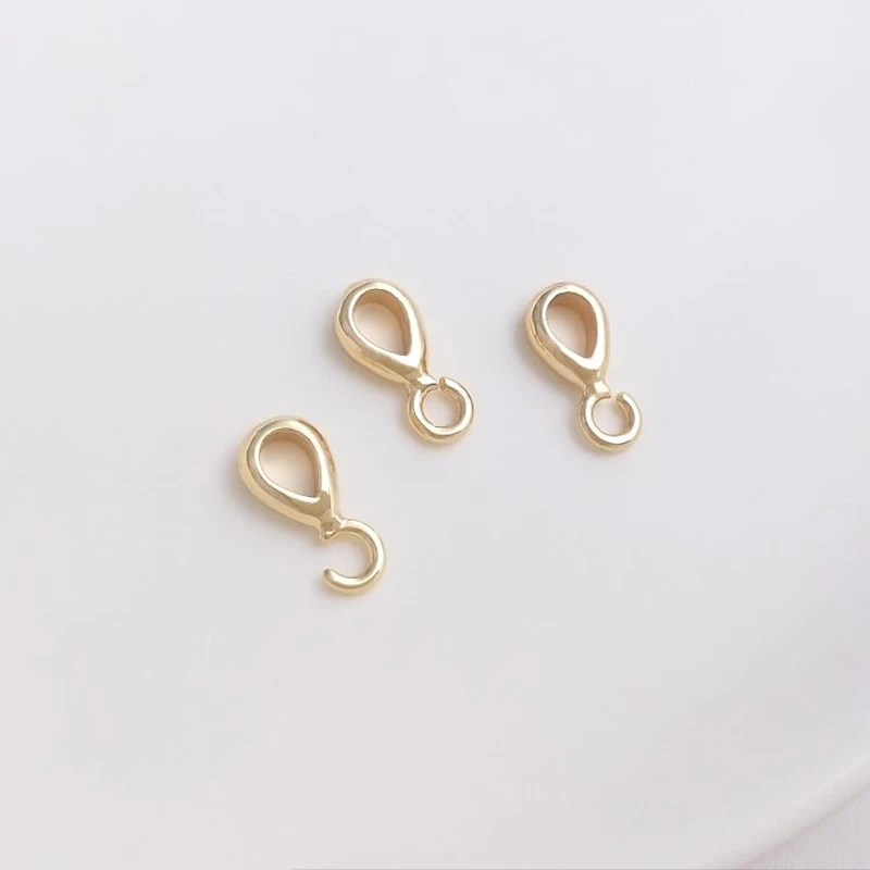 

10PCS 14K Gold Filled 12*5.2mm Guazi Buckle Pendant Connection Buckle DIY Handmade Accessories with Ring Connection Materials