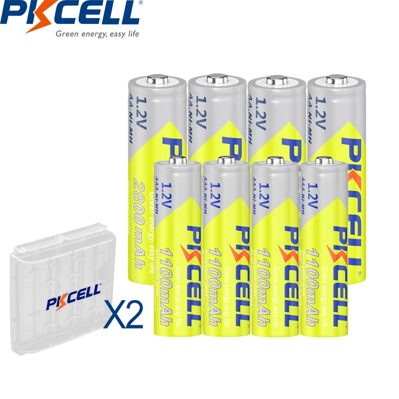 Akumulatory PKCELL 12Pcs AA 2800mAh + 12PC AAA 1100mAh 1.2V NI-MH AA akumulator AAA do aparat zabawka