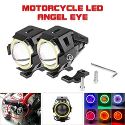 LED Auxiliary Motorcycle Driving Lamp Angel Eye Motorcycle Headlight Fog Light Universal Motorbike Auxiliary U7 LED Driving Lamp