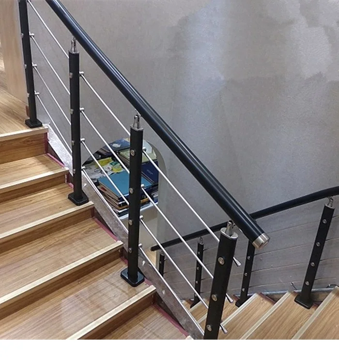 درابزين الدرج المثبت ذاتيًا، درابزين درابزين حديث وبسيط داخلي، شرفة ريفية منزلية، عمود مصقول، درابزين PVC 1 #5