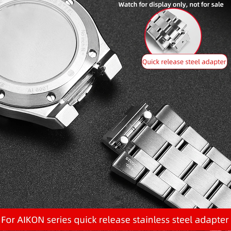 For MAURICE LACROIX Quick Release Stainless Steel Adapter interface Accessories AIKON AI6008 6038 6058 6007 Steel/Leather Strap