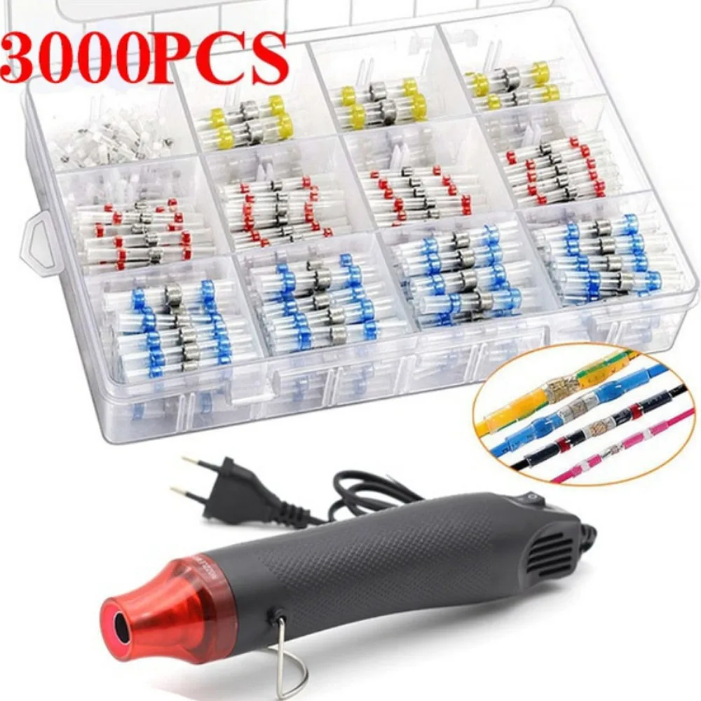 

300W Electrical Mini Heat Gun Handheld Hot Air Gun with 300PCS Heat Shrink Butt for DIY Craft Embossing Shrink Wrapping PVC