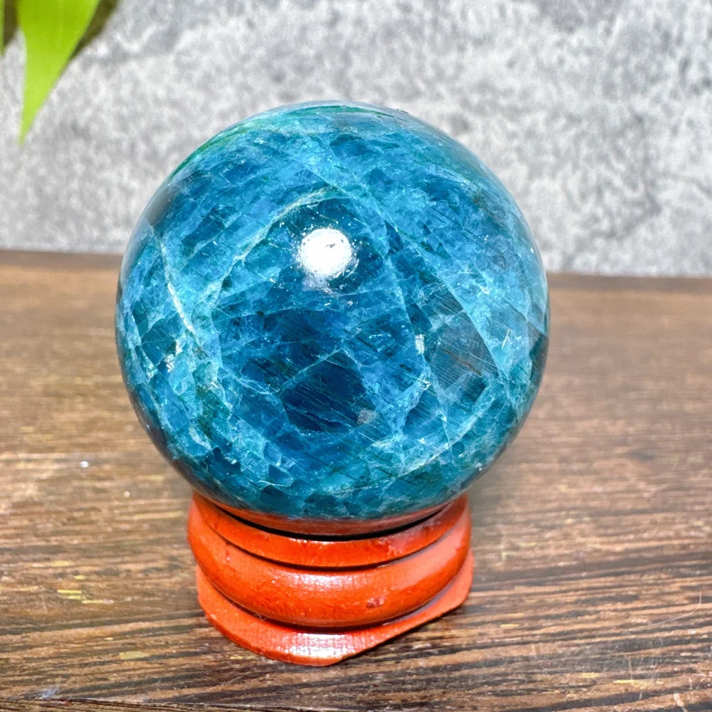 Blue Apatite Natural Gemstone Ball Shimmer Effect Home Room Decor Crystal Healing Gift for Altar