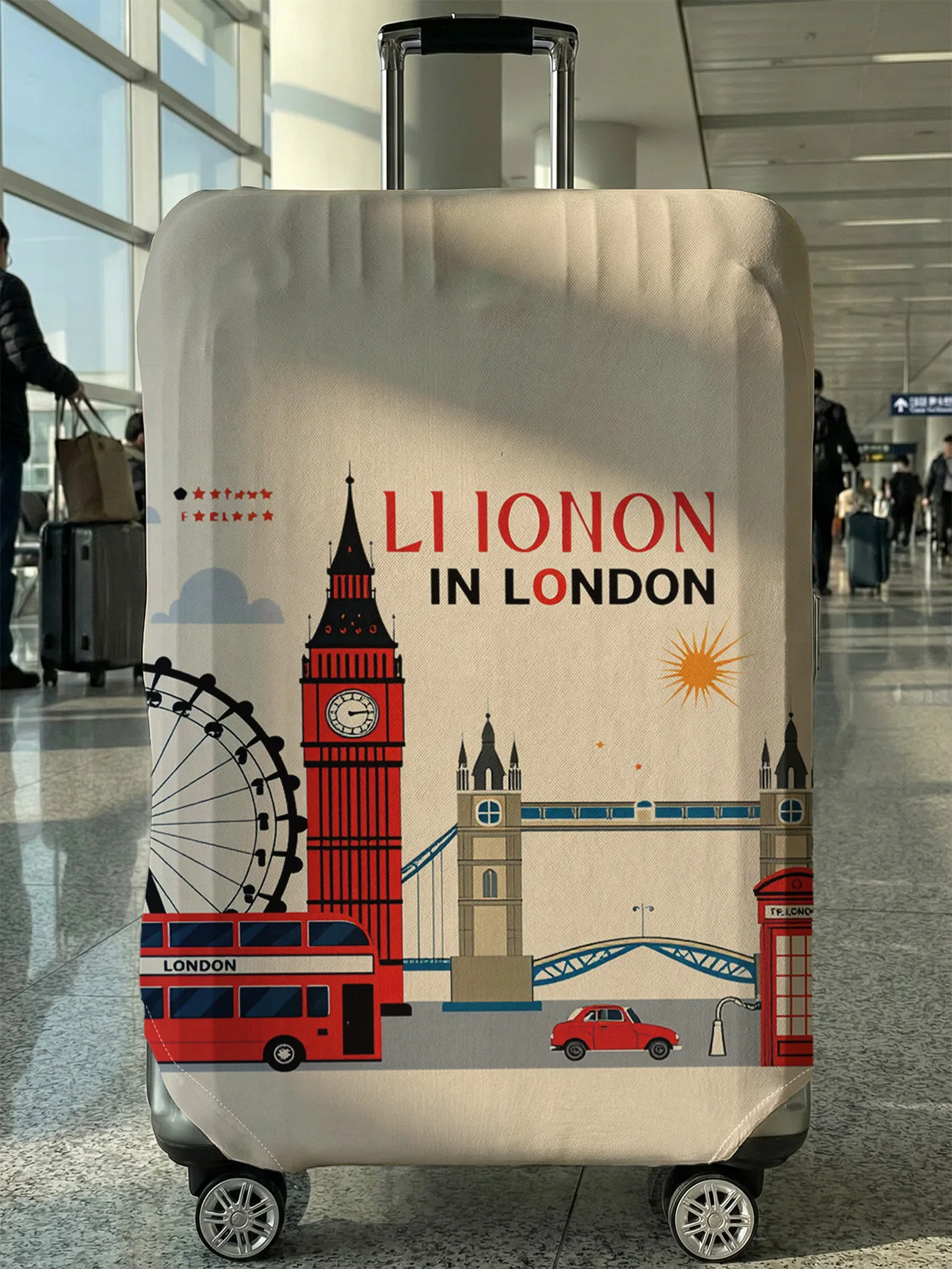 

Защитный чехол для чемоданов с изображением достопримечательностей Лондона, подходит для чемоданов размером 18-32 дюйма, чехлы для ручек чемоданов, дорожные аксессуары.