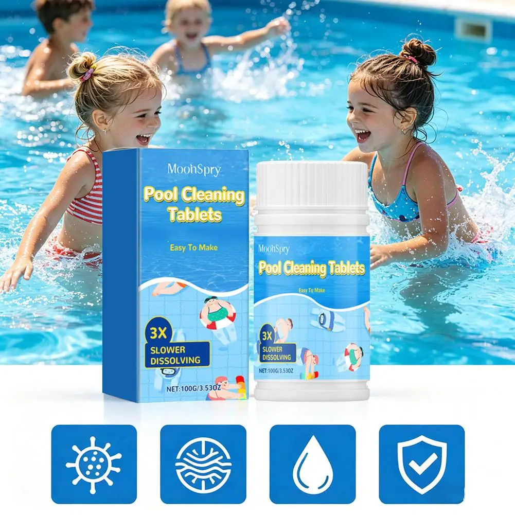 1/2/3PCS Pool Cleaning Tablets Multi-Purpose Purification for Spa & Hot Tub, Clarify Water, Remove Odors & Stains, Long-Lasting