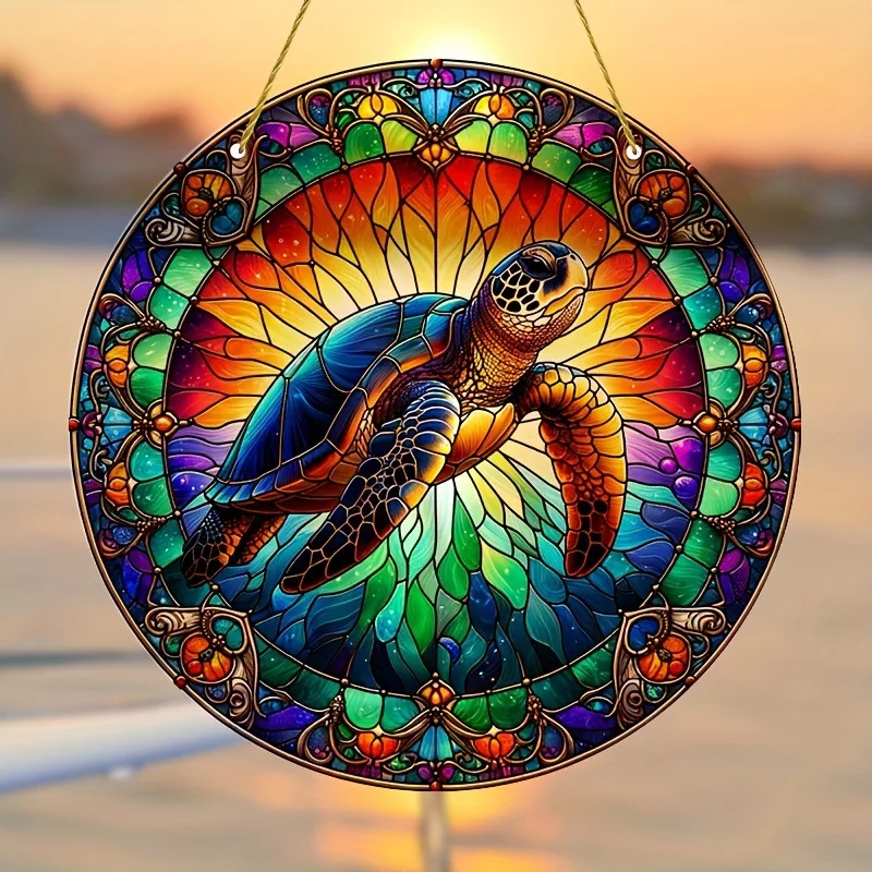 

Sun catcher plaque in turtle window astrology wall hanging decoration pendant