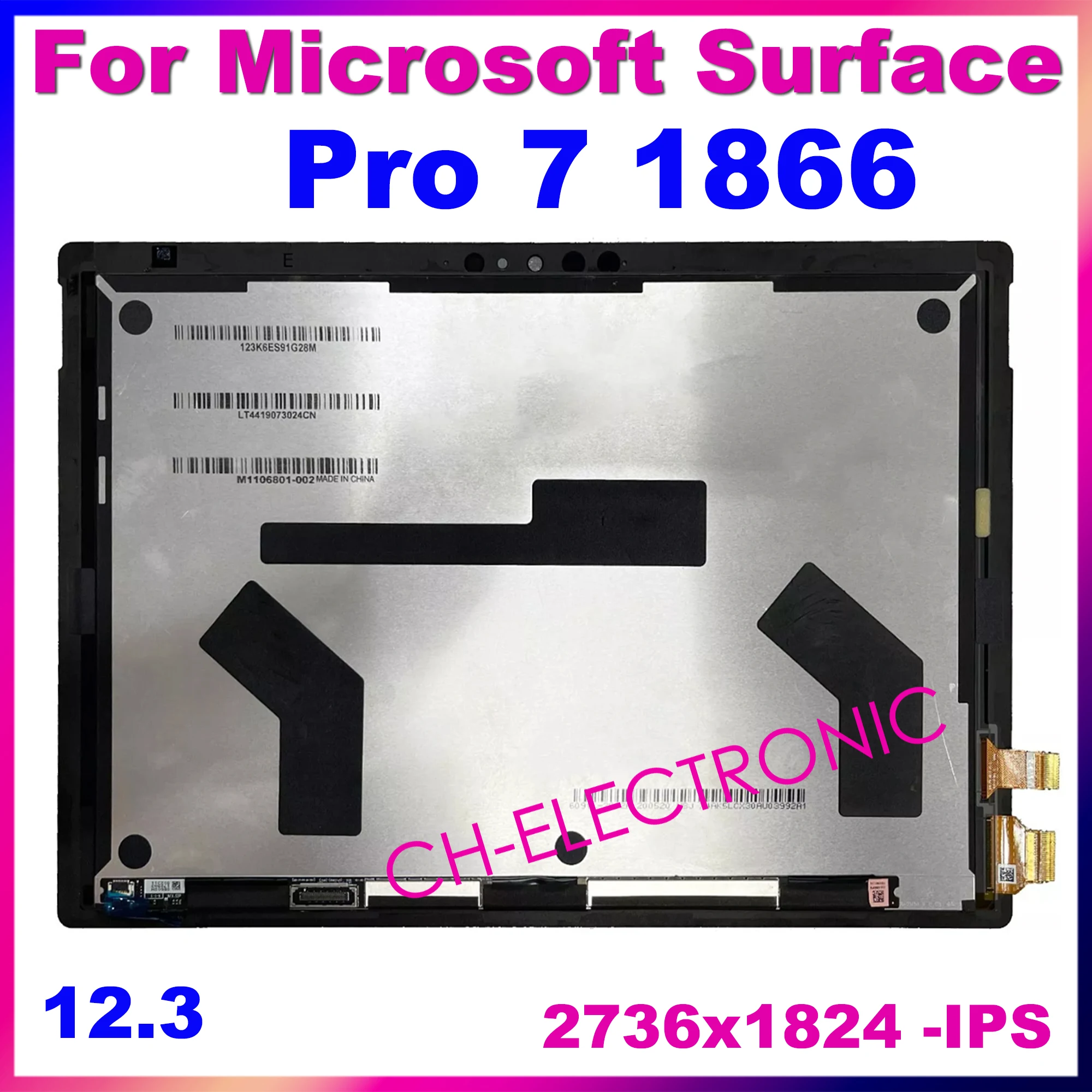 12.3-inches For Microsoft Surface Pro 7 1866 LCD Screen Replacement Touch Screen Display Digitizer Assembly