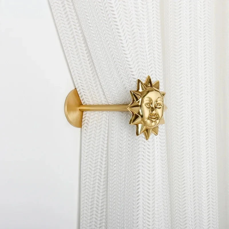 Brass Curtain Hook Metal Wall Hook Wall Hanging Curtain Stop Curtain Decorative Accessories Wall-mounted Clothes and Hats Hooks