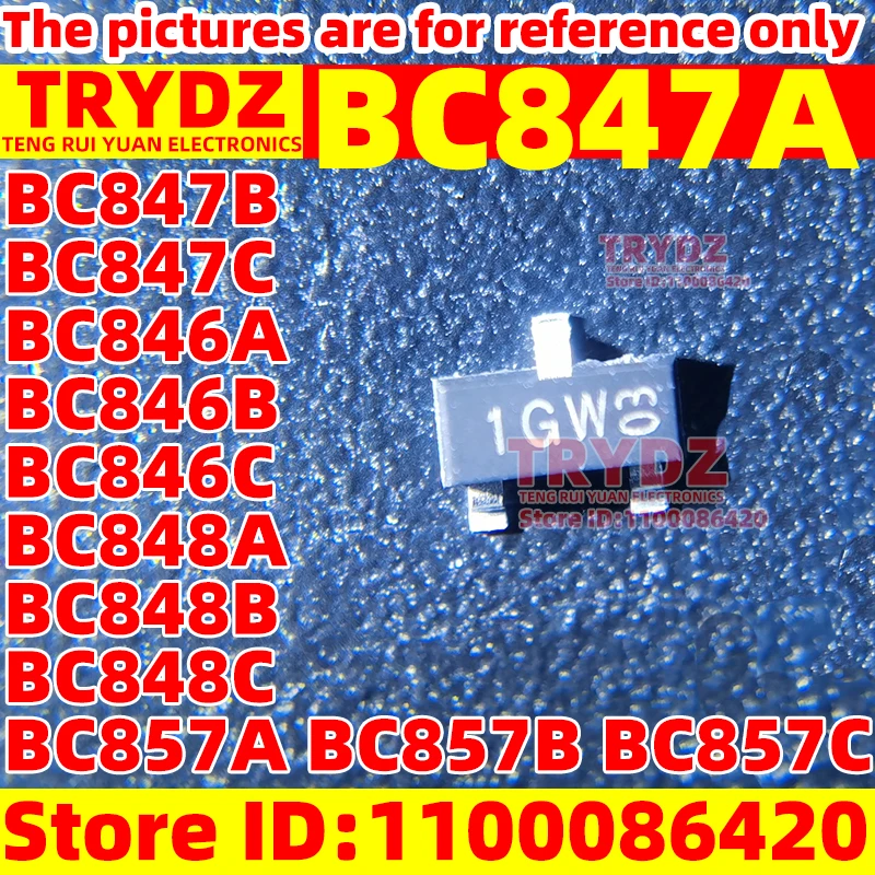 500-50pcs New BC847A BC847B BC847C BC846A BC846B BC846C BC848A BC848B BC848C BC857A BC857B BC857C SOT23