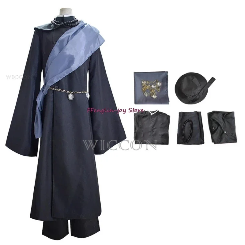 애니메이션 블랙 쿠로시츠지 언더테이커 코스튬 코스프레 집사 할로윈 파티 코스튬, 풀 체인 모자, 애니메이션 코스튬