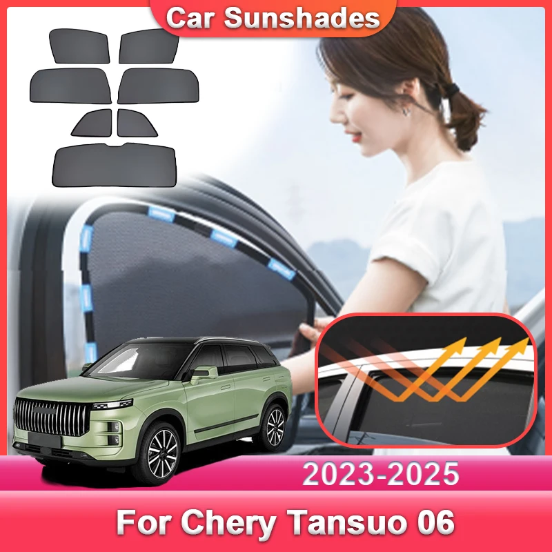 

Car Window Sun Visor For Chery Tansuo 06 Fulwin T6 Jaecoo J7 2023 2024 2025 Mesh Sunshade Shield Windshield Curtain Auto Parts