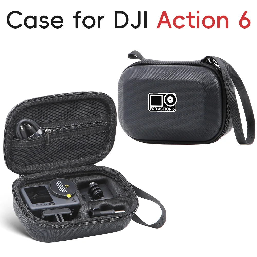 

for DJI Osmo Action 6 Carrying Case Sports Camera Pressure&Shock Resistant Dust Resistant PU Storage Bag