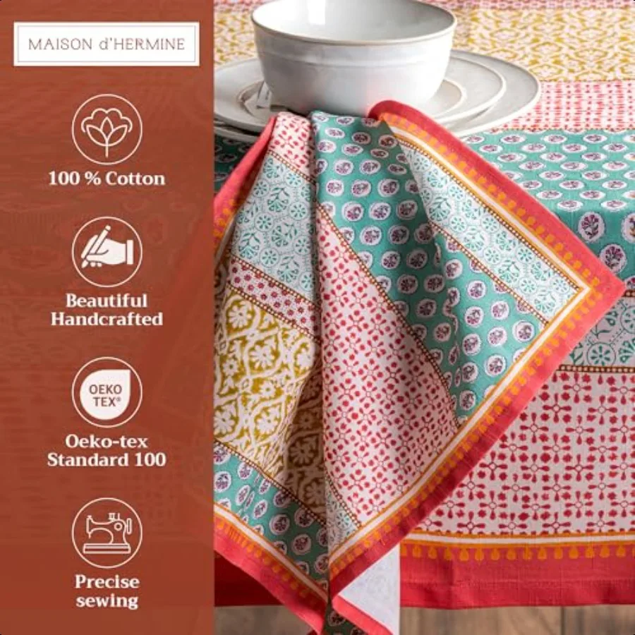 Servilletas de tela Juego de 4 100 algodón Servilletas cuadradas reutilizables para todos los días Tela lavable Cena Fiesta Boda Restaurante Primavera Verano