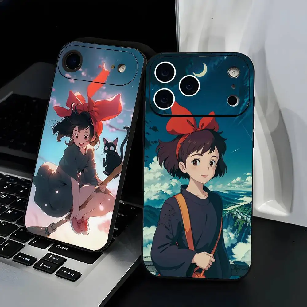 

K-Kikis D-Delivery Phone Case Fashion Black Frosted TPU Phone Case for iPhone 12-17. UV Spray Painted Design, Anti-fall Daily Pr