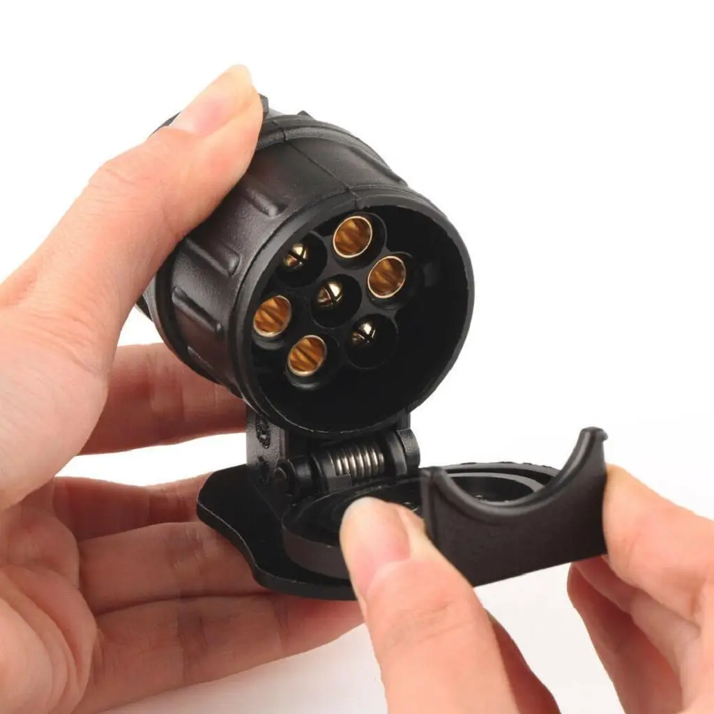 Towing Adapter Converter Compact 13 to 7 Pin Trailer Plug Socket Waterproof Connector for Towbar Wiring Harness