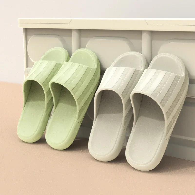 Women Summer Concise EVA Slippers Men Soft Home Slides Couples Bathroom Non-slip Sandals Adults Comfortable Outdoor Beach Shoes