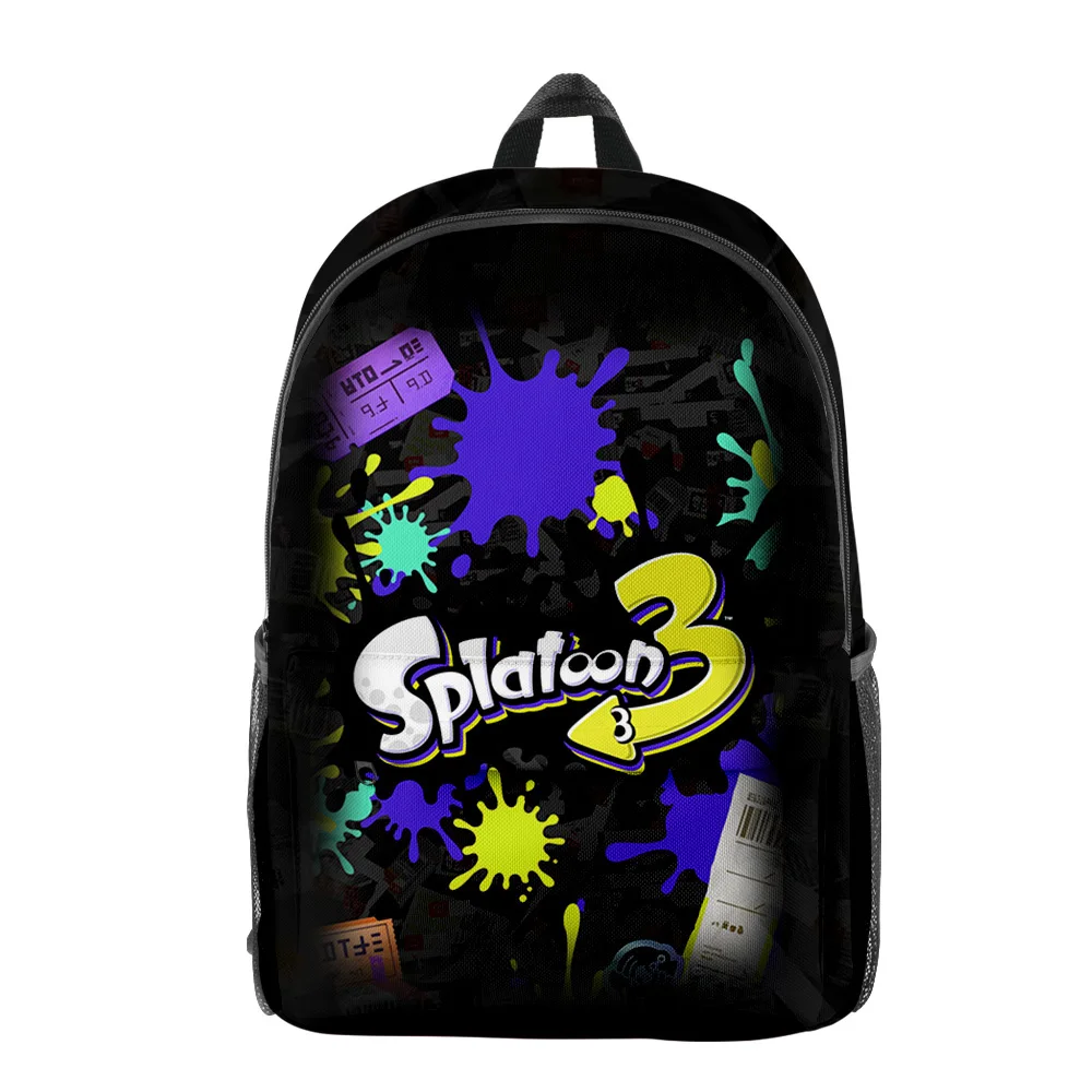 Harajuku Novelty Cool Splatoon 3 pupil Bookbag Notebook Backpacks 3D Print Oxford Waterproof Boys/Girls Travel Backpacks