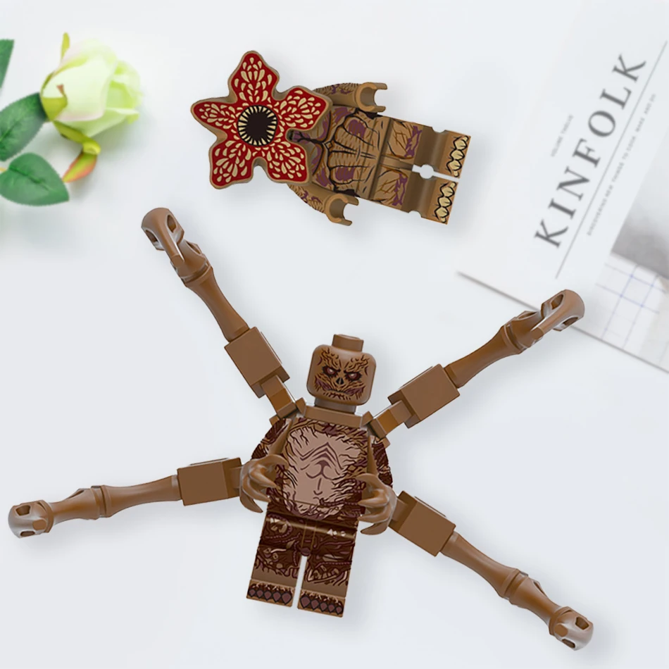 8 ピース/セットホラーテレビダスティンマイク・ラカスウィル・デモゴルゴンモデルビルディングブロック啓発アクションフィギュアレンガのおもちゃ子供のため