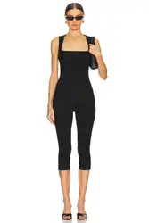 Macacão casual com nervuras feminino, macacão monocromático, bodycon, sem mangas, regata, magro, treino, roupa diária, sexy, verão, 1 pc, 2022