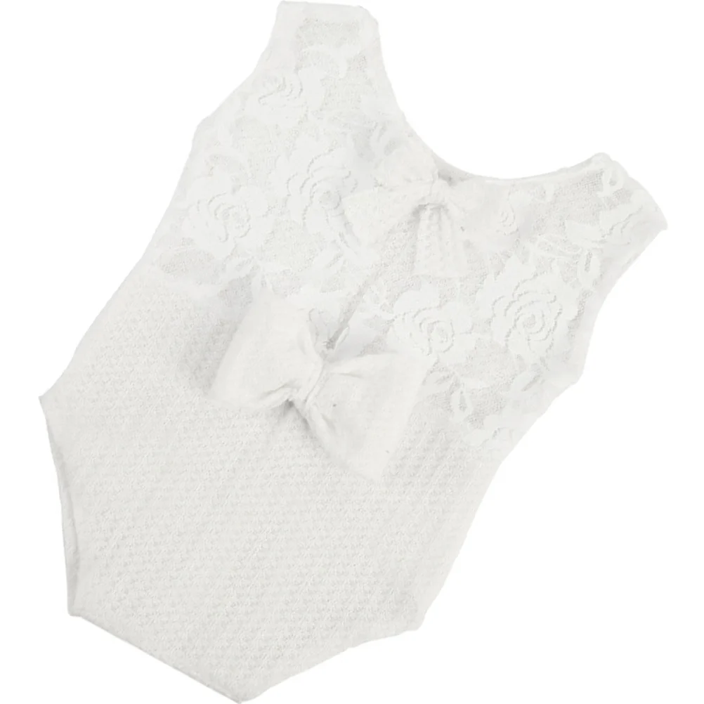 

Newborn Photography Props Girl Sleeveless Romper Adorable Bow Design Baby Photoshoot Outfits Soft Breathable Fabric