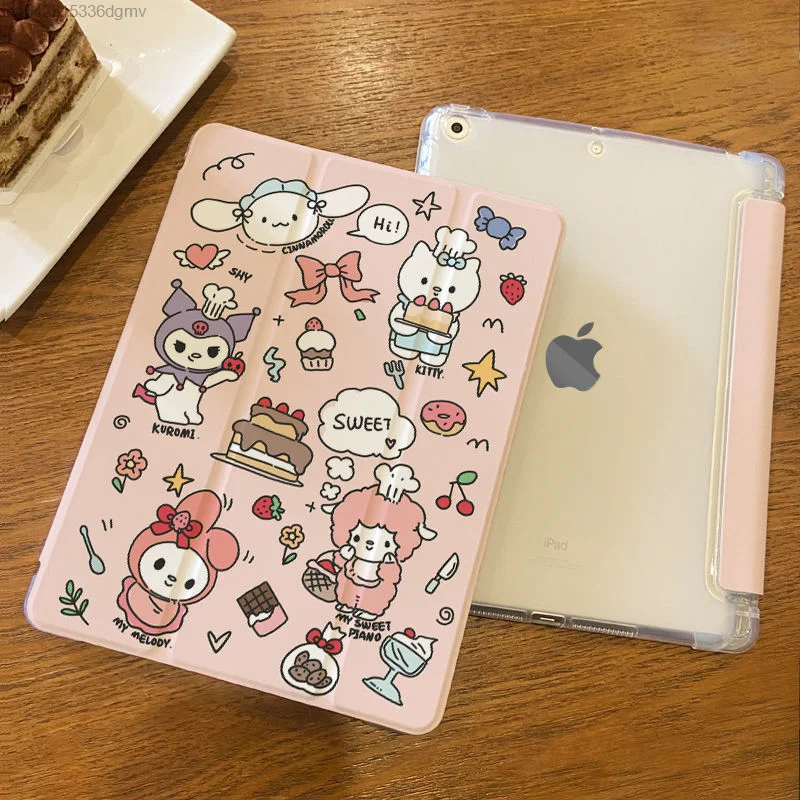 Sanrio Hello Kitty Kuromi New Kawaii IPad 9th Generation Case Cute Cartoon My Melody Ipad Pro 11 Cover With Pen Slot Y2k Japan