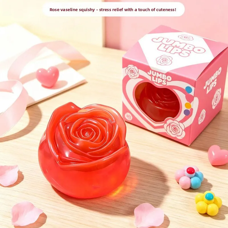 Rose Vaseline Texture Squishy, Crystal Deformable Fidget Squeeze Toy, Luxury Women Gift Valentine Halloween Christmas