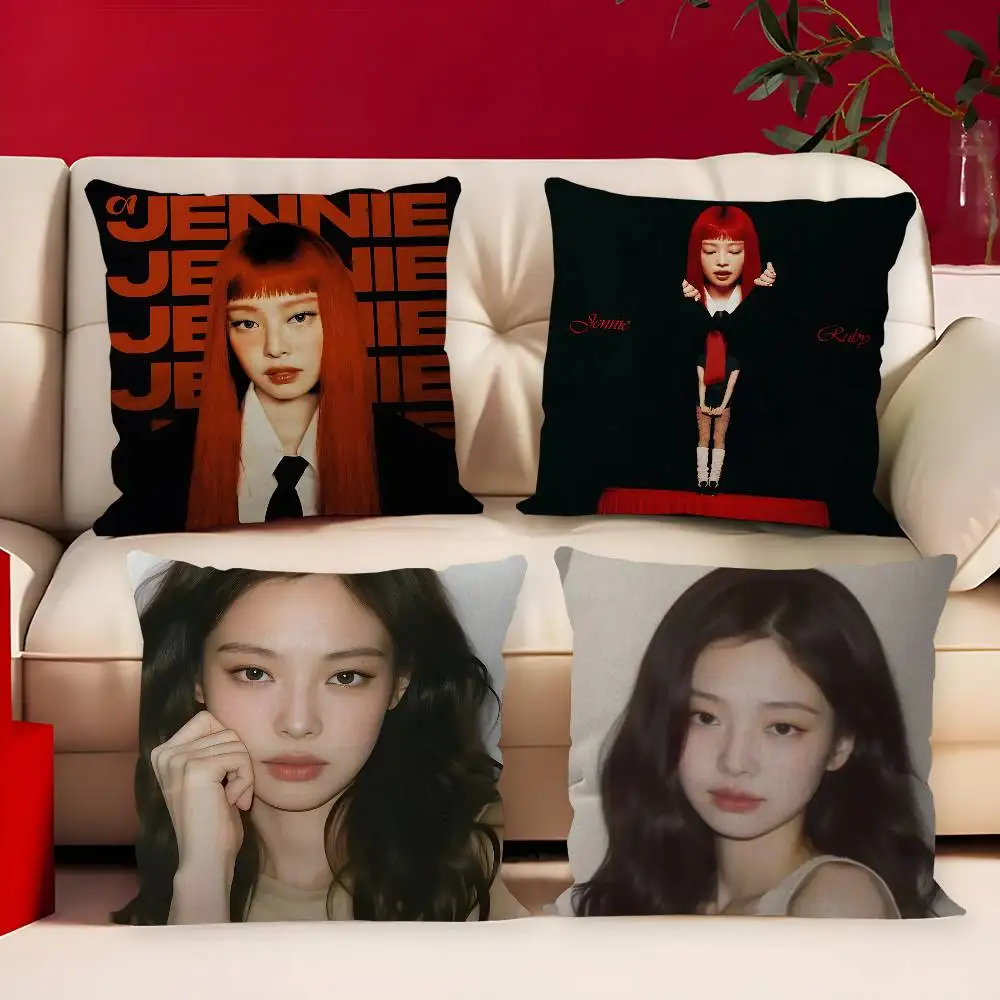 KPOP JENNIE Solo Album RUBY Pillow Gift Home Office Decoration Bedroom Sofa Car Cushion Cover case 45x45