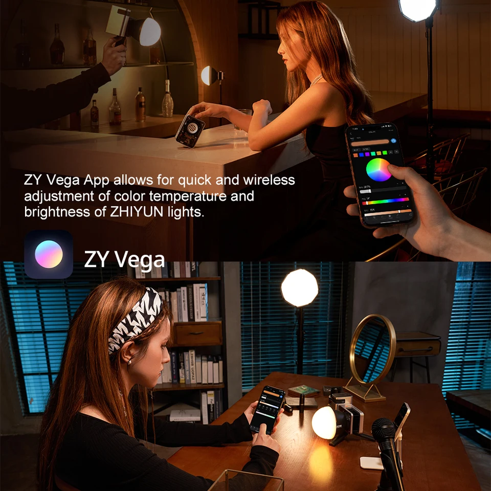 ZHIYUN Official MOLUS X60 X60RGB 60W RGB COB Light Pocket Video