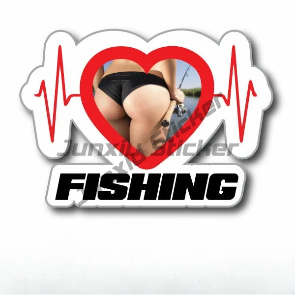 

LIFE LINE LOVE FISHING Funny Fishing Car Sticker BORN TO FISH Popular Boating