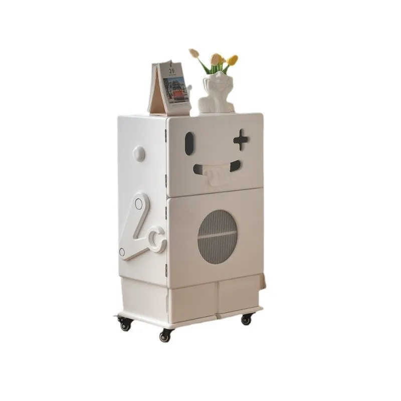 Modern intelligent machine cabinet, multi-functional design, with storage rack and charging station