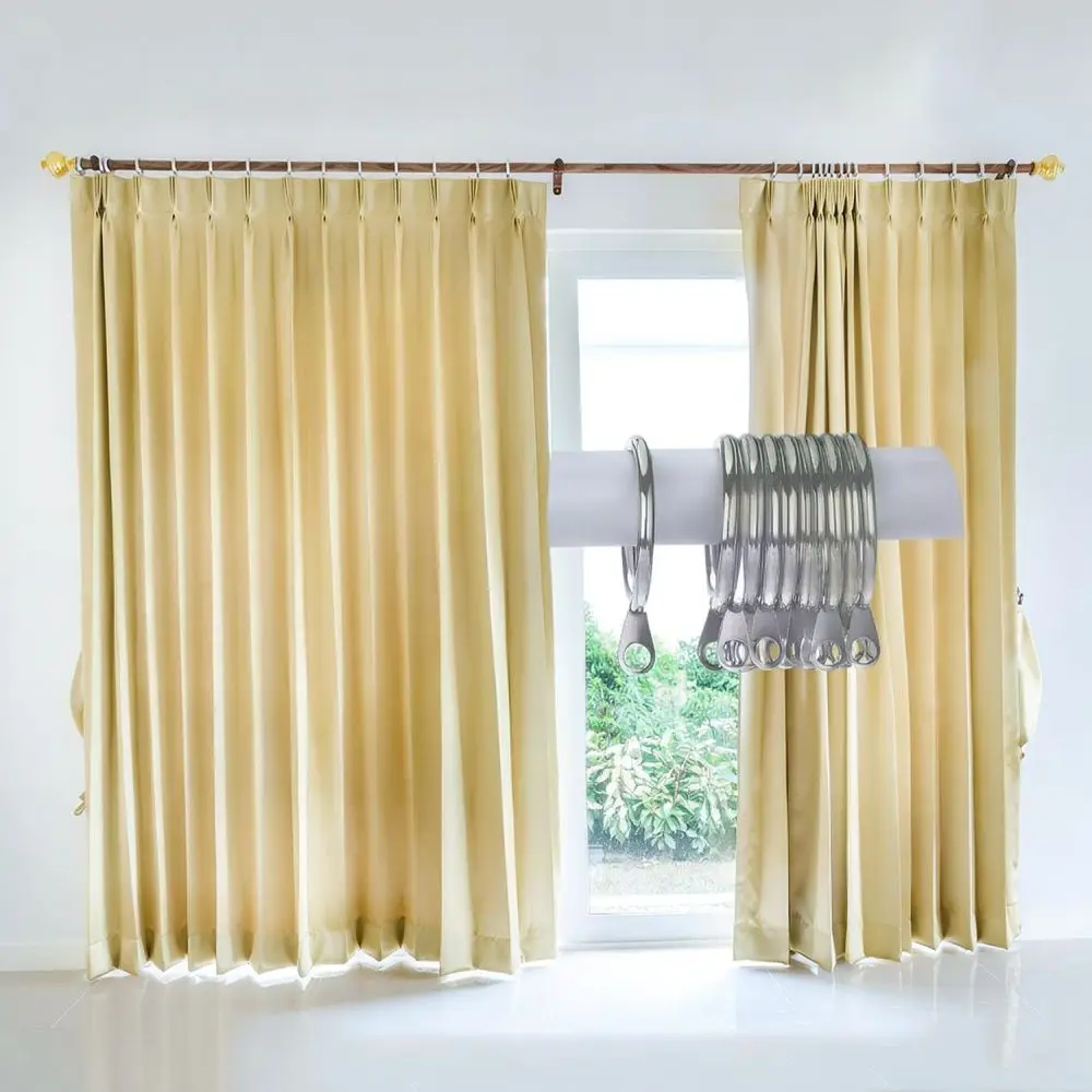 Metal Drapery Rings For Shower Curtain Rods Strong Black Silver Eyelets Modern Smooth Glide Hanging Hardware Accessories