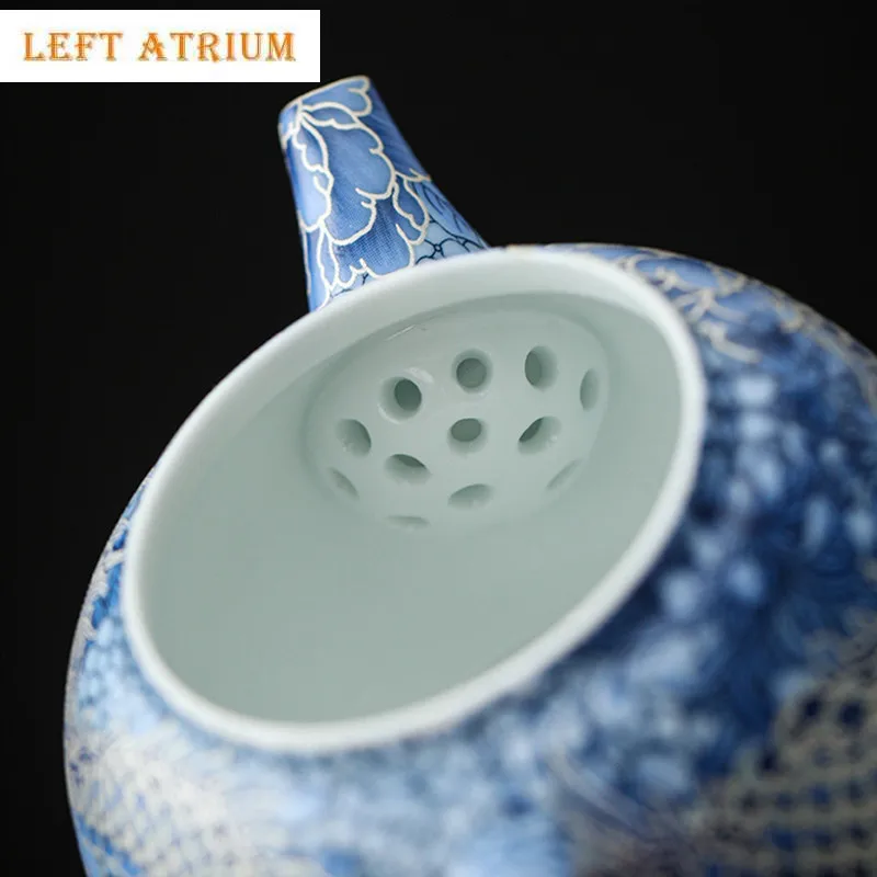 180ml Chinese Handmade Ceramic Teapot Exquisite Dragon Pattern Tea Pot Beauty Tea Infuser Kettle Travel Portable Tea Set Teaware