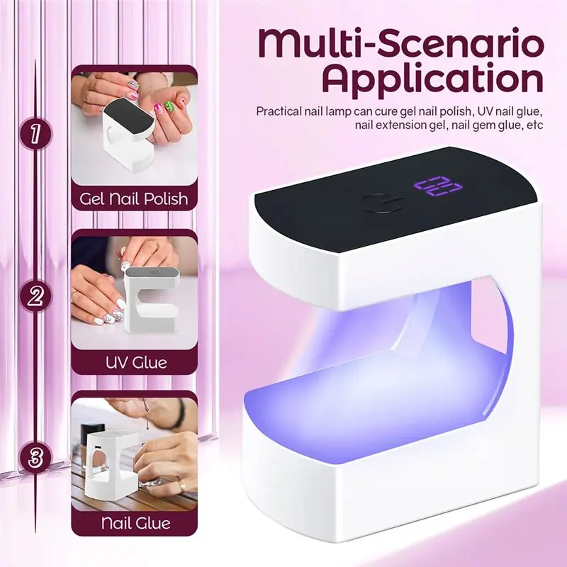 مصباح صغير لمجفف الأظافر من Kepma Uv Led، مصباح أظافر صغير محمول مناسب لمصباح تلميع جل الأظافر سريع الجفاف #2