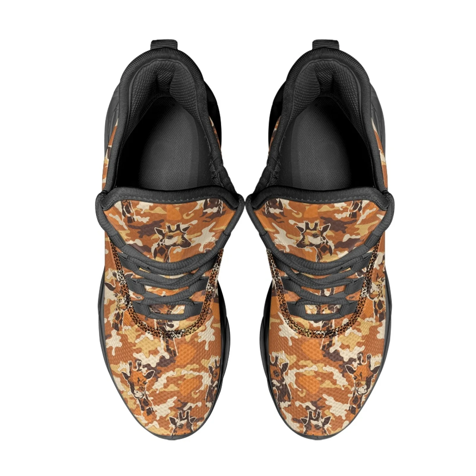 PENSTROLL Giraffe Camo Print Non Slip Running Shoes Mens Running Shoes for Student Breathable Athletic Sneakers