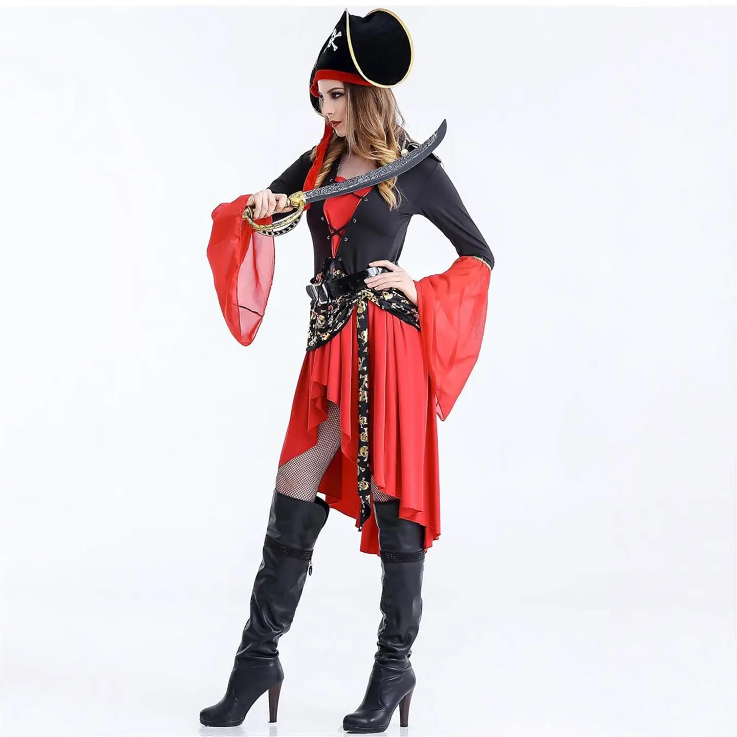 Costume de Pirate des caraïbes, tenue de scène de reine d'halloween, vêtements de Cosplay pour femmes, Ocn Dr spécial