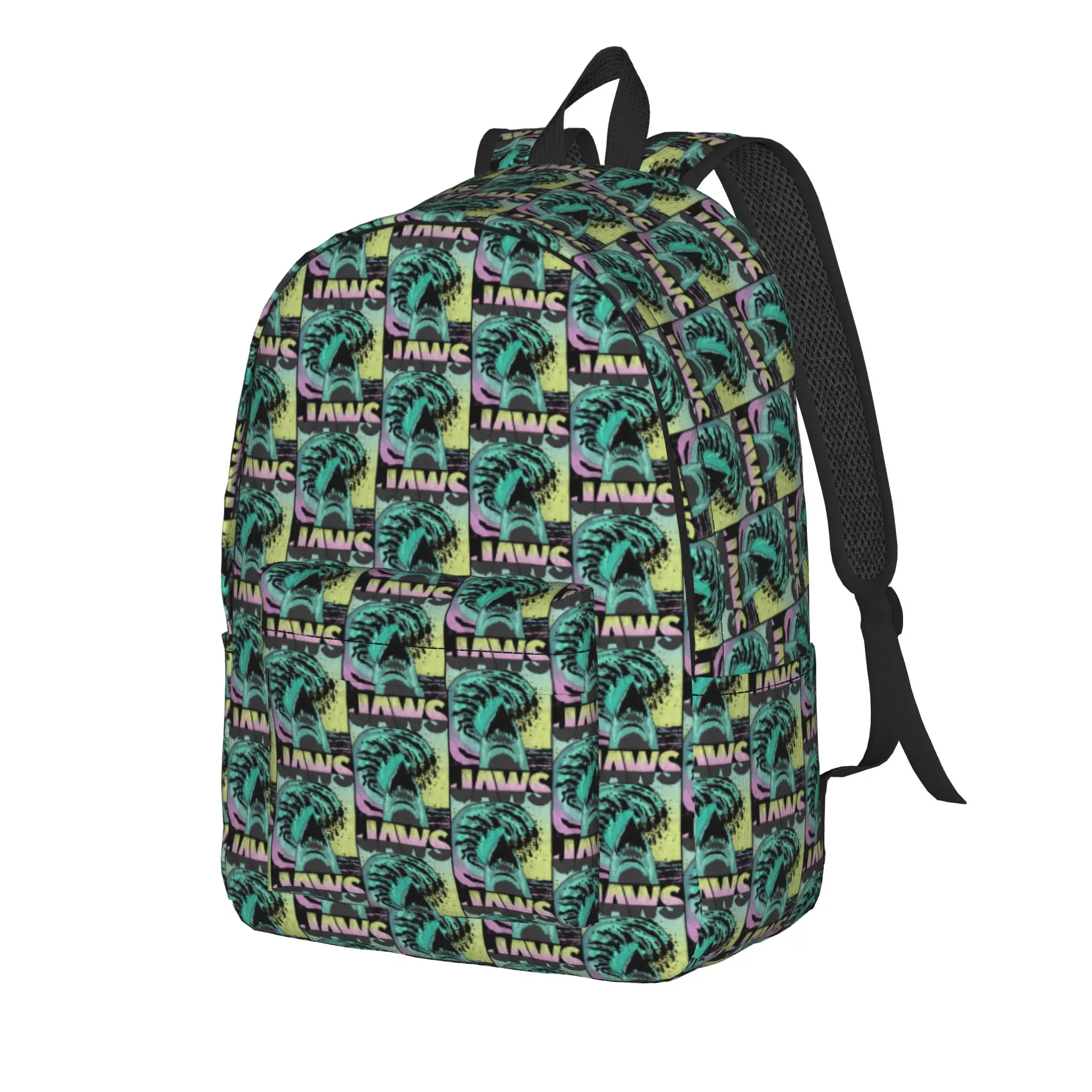 Jaws Retro Wave Poster Backpack  Outdoor Backpacks Teen Design Big School Bags Fun Rucksack