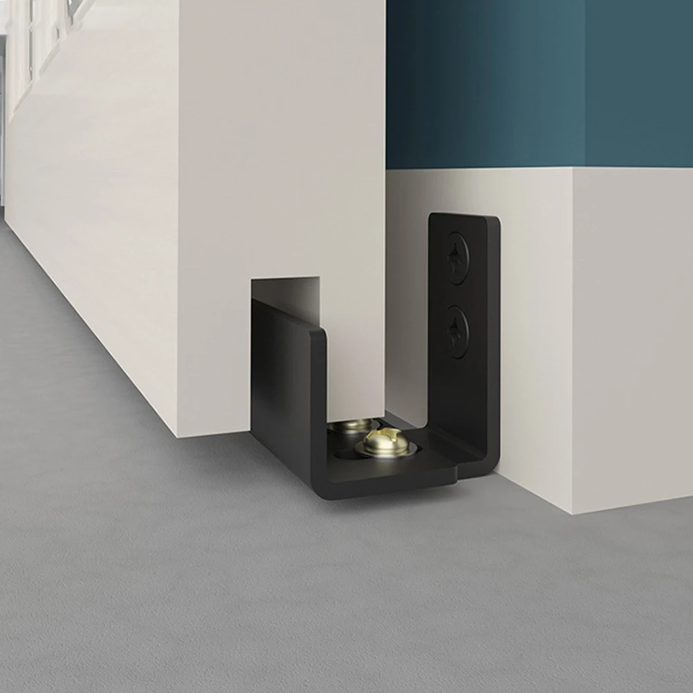 Carbon Steel Adjustable Floor Guide Wall Mount Swing Stopper For Sliding Door Bottom Barn Roller Guide Door Stop Floor Guides