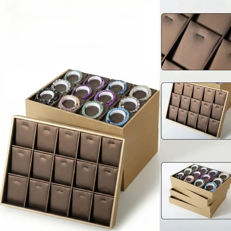Portable Jewelry Tray Large Capacity Multifunctional Earrings Tray Luxury Pendant Ring Storage Trays Jewelry Store Display Trays