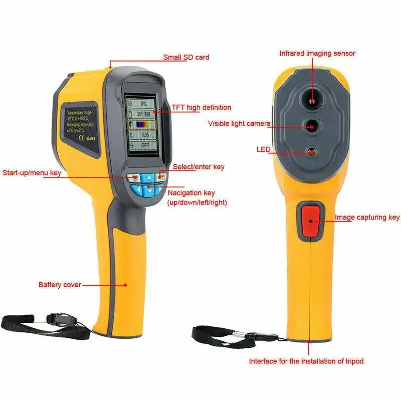 Hti HT-02D 32*32 ir auflösung handheld wärme bild kamera infrarot wärme bild kamera für bodenheizung pcb circut erkennung