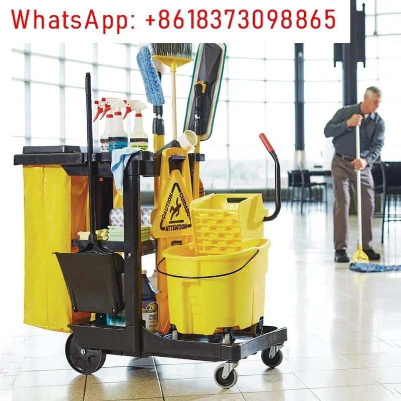 

Restaurant Service Multifunction Hotel Housekeeping Folding Cleaning Trolley Rubbermaid Janitorial Cart