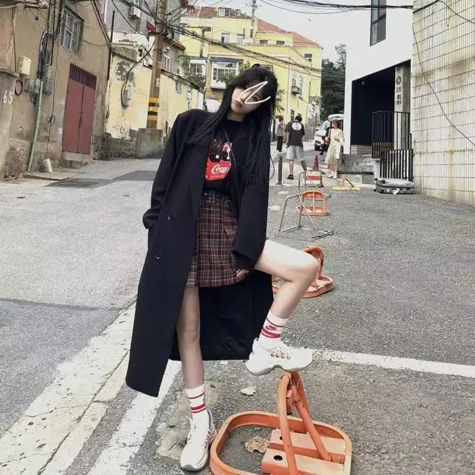 trench Coat Women's Medium And Long Suit Women's Spring And Autumn 2026 High-end Texture Long Black Temperament Coat Women