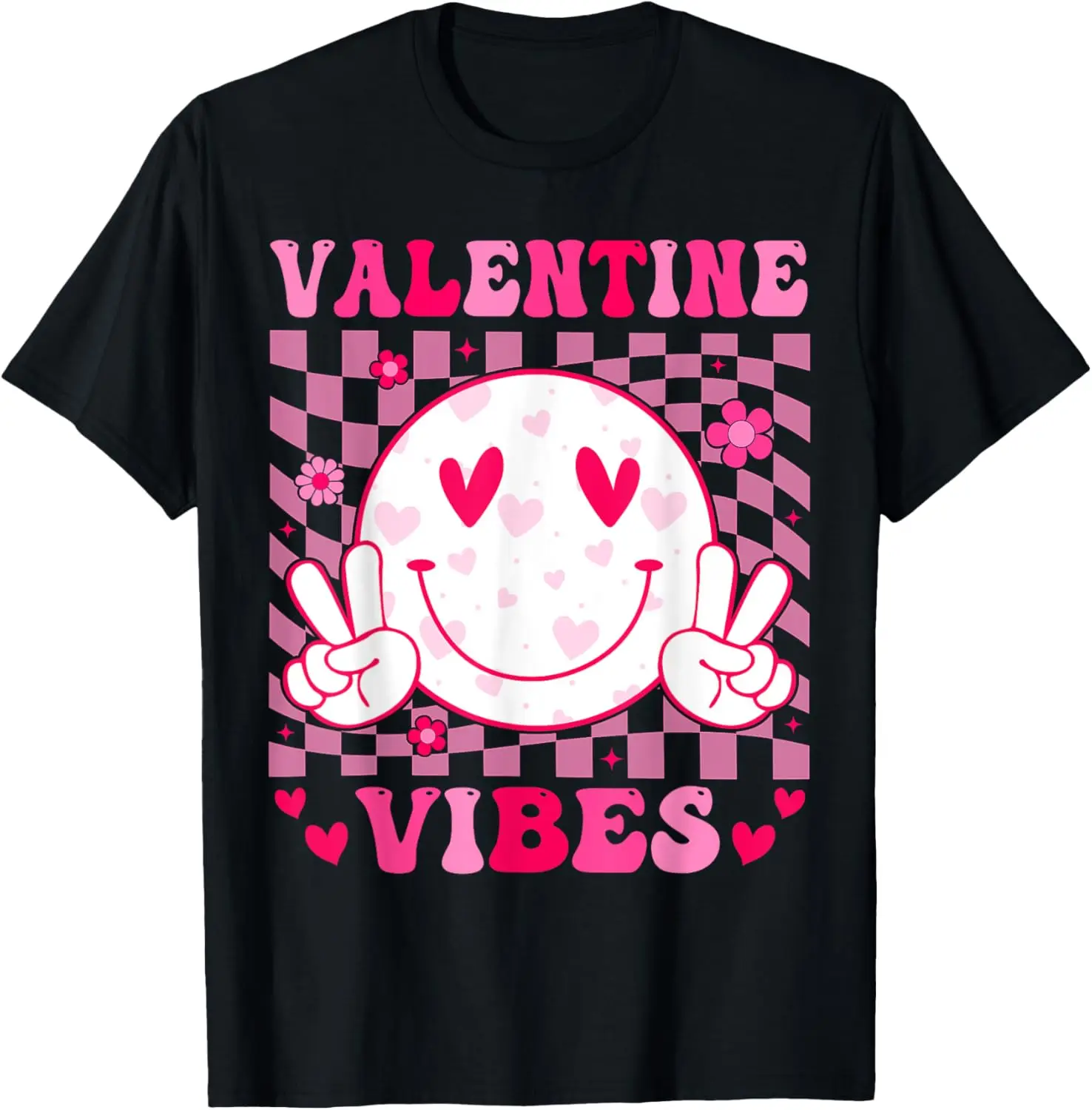 Groovy-camisas para el Día de San Valentín para niña y mujer, camiseta con vibraciones de San Valentín, camisetas gráficas con estampado personalizado, Ropa para Hombre