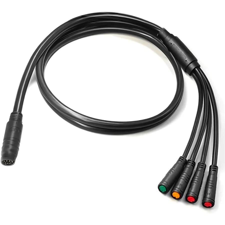 

Кабель для электрического велосипеда от 1 до 5, пластиковый резиновый соединительный кабель для электровелосипеда, комплект для переоборудования электрического велосипеда