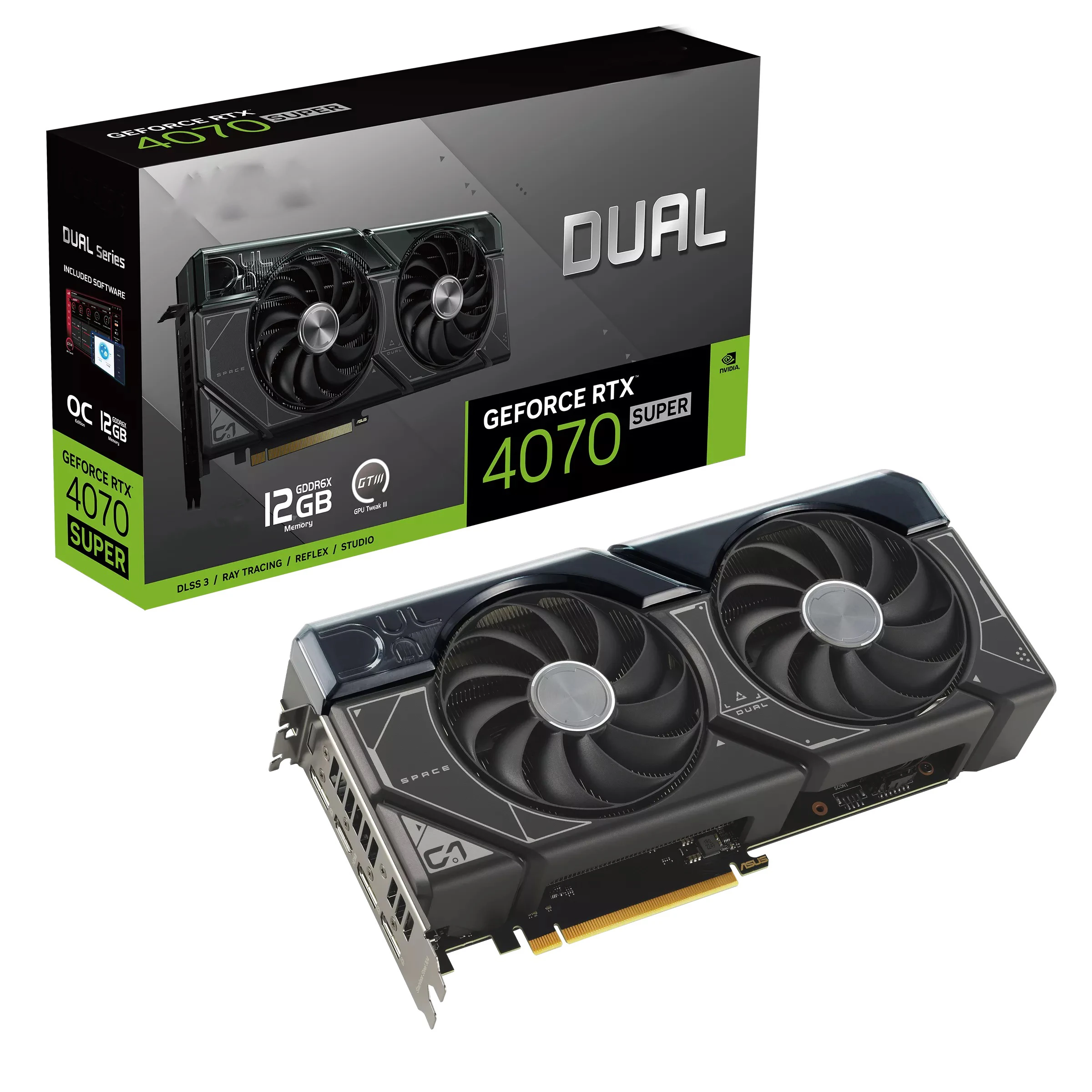 

Новинка 2024, игровая видеокарта Dual RTX 4070 SUPER 12 Гб, игровой графический процессор RTX 4070 Super