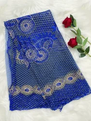 2023Muslim Fashion Women Headscarf Turkish Dubai Arabic Indian African  Scarf Embroidery Islamic Hijab Big Net Scarves For Shawl