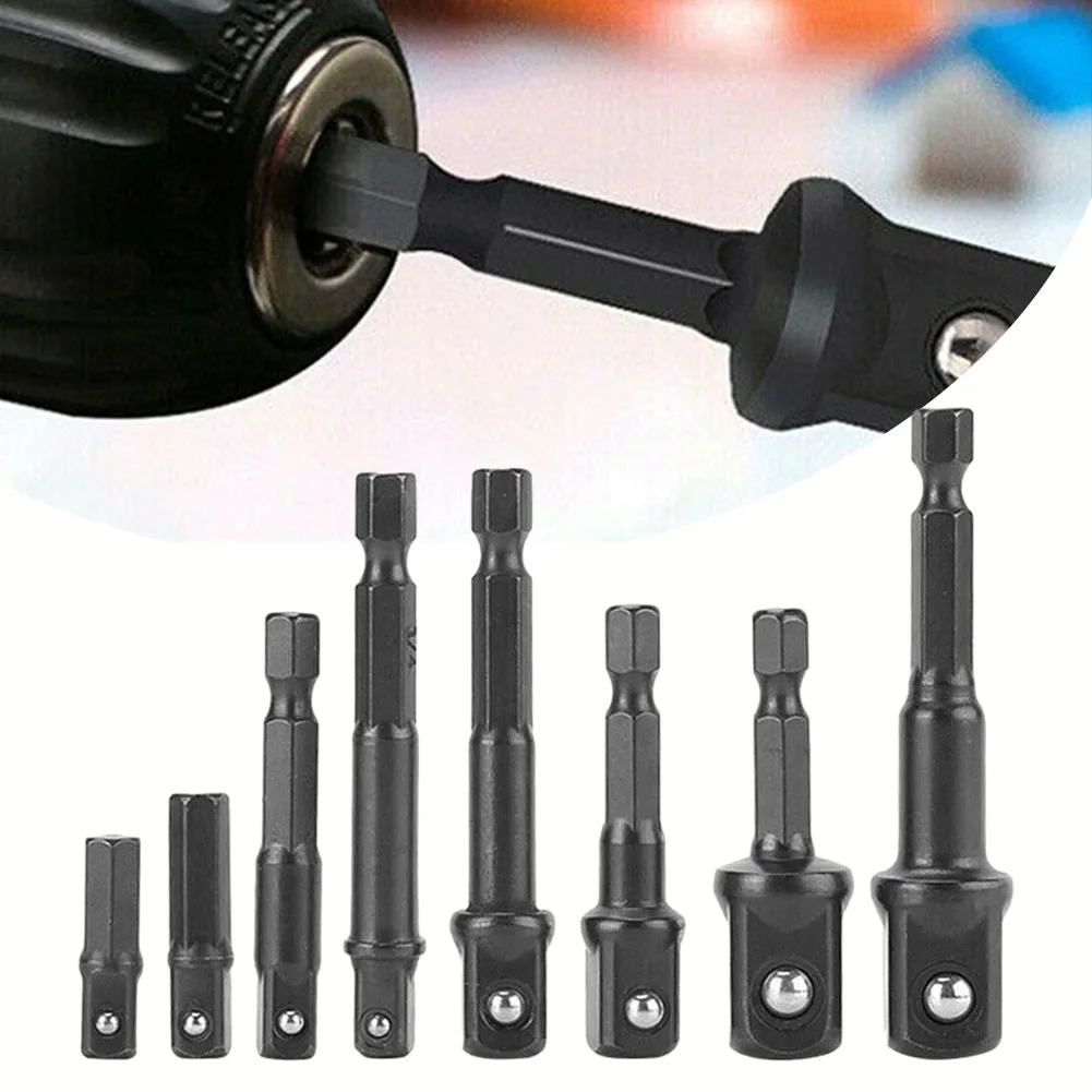 

8PCS Drill Socket Adapter 1/4" Hex Shank Electric Power Drill Sockets Adapter Sets Screwdriver Holder Drill Nut Attachment