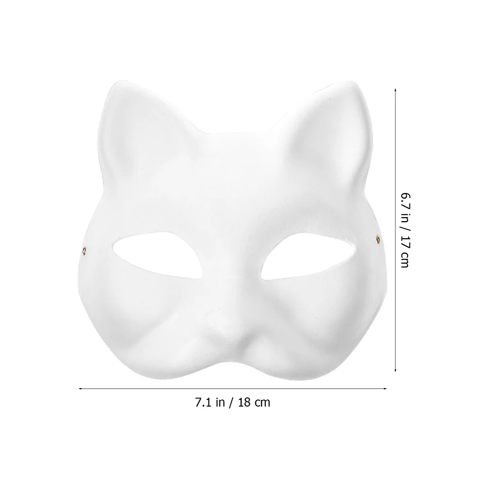 30 peças máscara pintada à mão masquerade animal máscaras sem pintura papel em branco gato senhorita