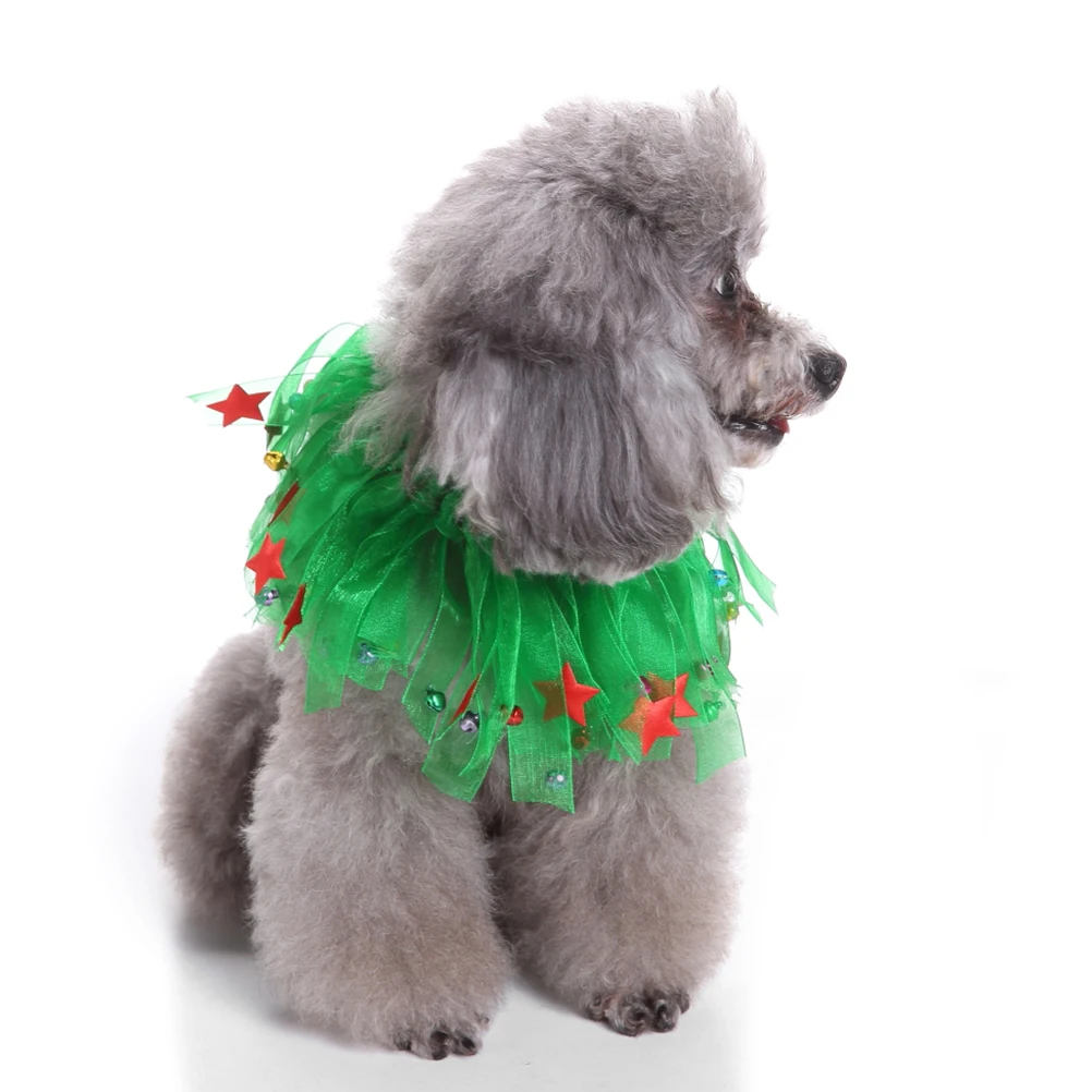 

2 Pcs Christmas Dog Collars Pet Scarf Festive Decor Supplies Polyester Lightweight Durable Washable Bright Color Design Dog